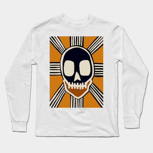 Halloween Scary Skull Long Sleeve T-Shirt by Esprit-Mystique